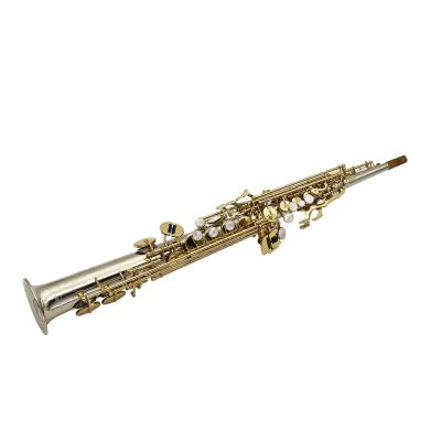 China Professional straight gold lacquer cupronickel body soprano saxophone wholesales OEM for sale