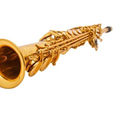 China Professional Gold Lacquer Upright Soprano Saxophone For Beginner Wholesales OEM for sale