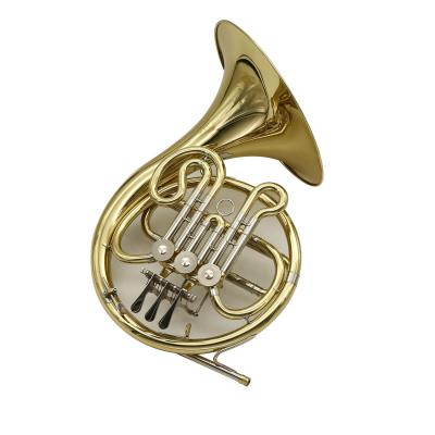 China Hot Selling Gold Lacquer Musical Mini Horn French Horn Instrument Suitable For Kids OEM for sale