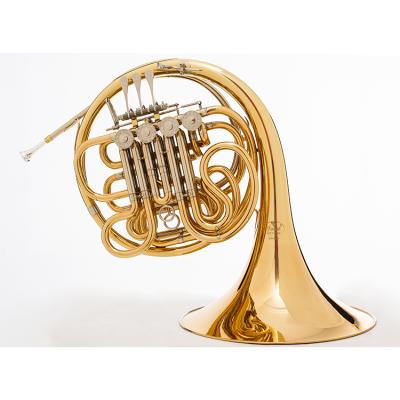 China New Design Golden Lacquer Musical Instrument Horn Professional French Horn OEM for sale