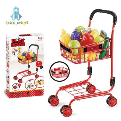 China Supermarket Trolley Simulation Pretend Toys Set Hot Selling Supermarket Trolley Simulation Pretend Toys Set Children's Simulation Shopping Cart Toy for sale