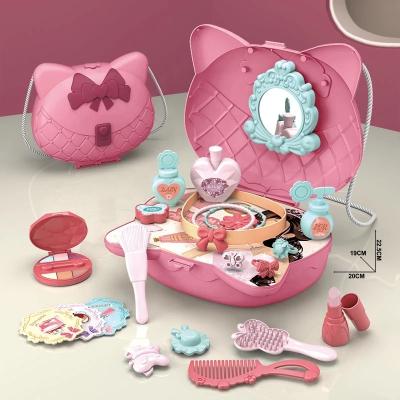 China 2 IN 1 Makeup Toys Shape 2 IN 1 Hairstyle Toy Handbag Princess Children Pretend Girl Makeup Set Toy for sale