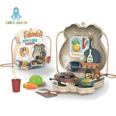 China Kitchen Toy Newest Amazon Hot Selling Shoulder Bags Grill Pretend Play House Game Cooking Kitchen Set Bag For Kids for sale