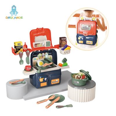 China 2 IN 1 Backpack Kitchen Toy 2 IN 1 Backpack Pretend Play Toys Kitchen Play Set Toys 2021 Kitchen Toys Happy Cooking for sale