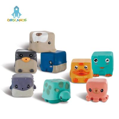 China DIY TOY Soft Glue Silicone Building Block Sets Early Education Silicone Bath Toy Animal Silicone Baby Toys for sale