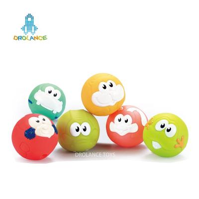 China Bath Toy Fun Cartoon Style 6pcs Animal Rubber Baby Bath Toys Silicone Bath Set Toy for sale