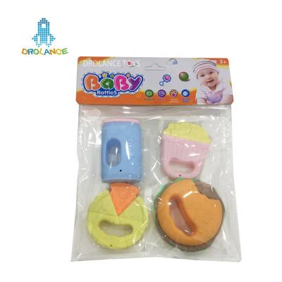 China Soft Toy Food Grade Chew Baby Silicone Rattle Teether Toys Silicone Rattle Set Set for sale