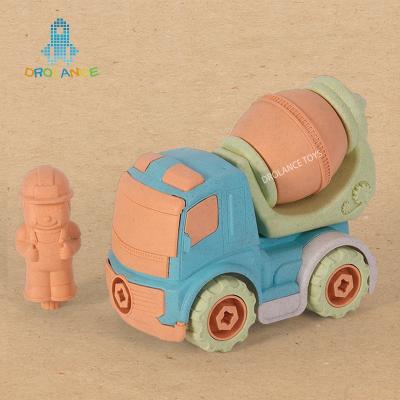 China Toy Latest Design Diecast Push Back Wheat Straw Toys DIY Assembly Truck Toy Take Apart Construction Vehicles Toy for sale