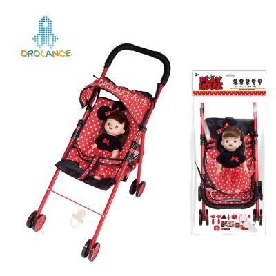 China Toy Funny Little Girl Carry Baby Battery Operated Healthy Dolls Set Carriage Doll Carriage Baby - Doll Stroller Set with Accessories for sale