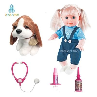 China Educational Toy Fashion 16 INCH Doll Accessories Toys Doll Set Doctor Dolls For Girls Toys With Sound for sale