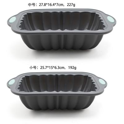 China Two-Tone Steel Ring Silicone Toast Cake Tin Rectangular Flower Cake Baking Mold for sale