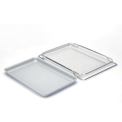 China Includes Cooling Bread Rack Ceramic Non-Stick Coated Aluminum Baking Tray Set for sale