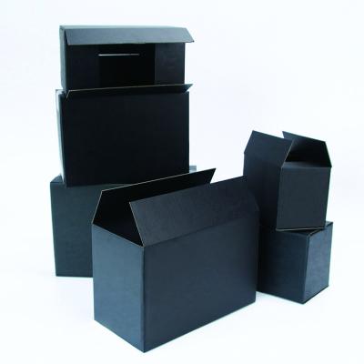 China Recycled Materials Black 3-Layer Corrugated Storage Cardboard Gift Jewelry Packaging Box Small Box Supports Customized Size Printing Logo for sale