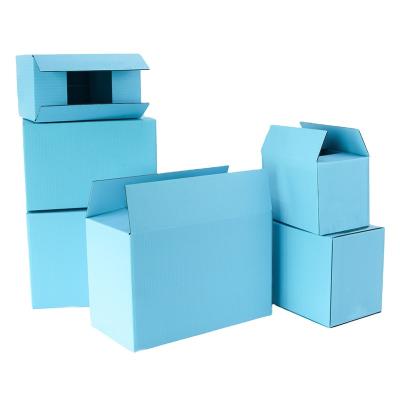 China Blue Recycled Materials Packing Box 3layer Corrugated Paper Storage Box Gift Accessories Small Box Supports Customized Size Printing Logo for sale