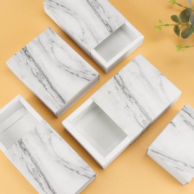 China Recycled Materials Marble Small Box Gift Packing Festival Wedding Party Jewelry Packaging Storage Chocolate Candy Slide Box for sale