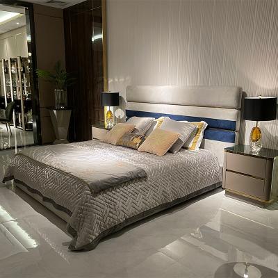 China Luxury Queen Size Double King Size Bed Price Genuine Leather Beds Sets Modern Furniture Luxury for sale