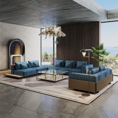 China Luxury divan Italy l genuine shape leather sofa design luxury modern divans italian furniture designer sofa set designer style sky blue set for sale