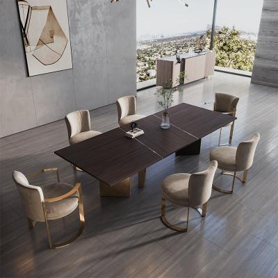 China Luxury Dining Tables And Chairs Set Dining Chair Italian Modern Luxury Solid Wood Oak Dining Table Set 6 Seater for sale