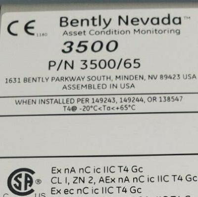 Cina 3500/65-02-00 172109-01 Bently Nevada RTD/TC I/O Modulo a punta isolata, terminali esterni in vendita