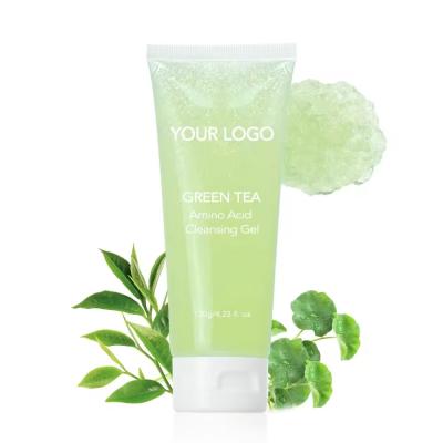 China Jelly Face Cleaner Green Tea Face Wash Amino Acid Gentle Hydropeptide Cleansing Gel for sale