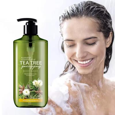 China Tea Tree Oil Body Care Wash Deep Cleaning Perfumed Antibacterial Body Cleanser Gel for sale