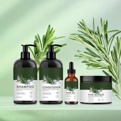 China Vegan Hair Care Rosemary Mint Strengthening Oil Control Hair Growth Shampoo Conditioner Hair Oil Masque Mask Set for sale