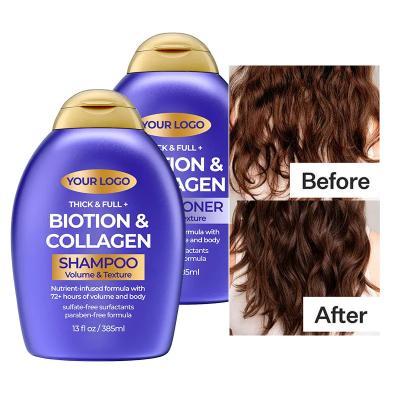 China Strengthen Hair Prevent Hair Loss Biotin Collagen Hair Shampoo And Conditioner Set 2 Pieces Hair Care Set for sale