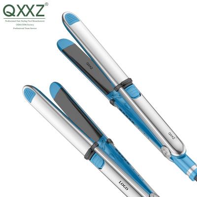 China QXXZ Safety Stainless Steel Hair Straightener PTC Professional Titanium Fast Heating Flat Iron Custom Logo for sale