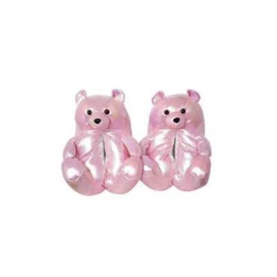 China 2022 Fashion Trend Valentines Day Gift Fuzzy Wholesale Teddy Bear Plush Slippers Adult Bedroom Teddy Bear Slippers For Women Girls for sale