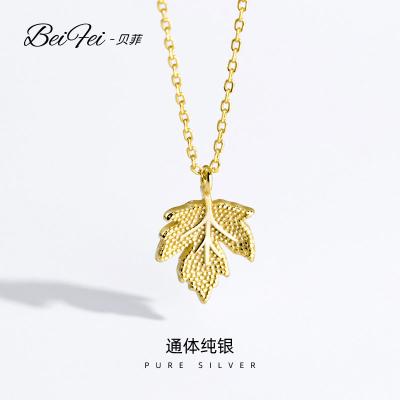 China Wholesale CLASSIC Jewelry Charm 925 Sterling Silver Maple Leaf Pendant Necklace For Women for sale