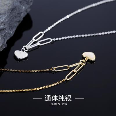 China FASHIONABLE Wholesale Custom Jewelry 925 Sterling Silver Shell Heart Pendant Chain Necklace for sale