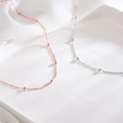 China CLASSIC Tasty 14k Gold Plated Chain Beaded Choker Satellite Layering Necklace for sale