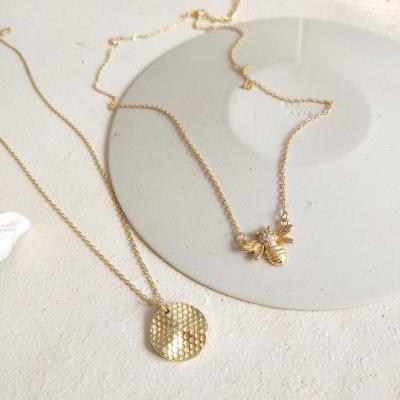 China Cute Custom 925 Silver With Gold Plated Bee Pendant Necklace for sale