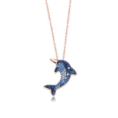 China Cute Sterling Silver Jewelry Made Of China Wholesale Dolphin Pendant Necklace for sale