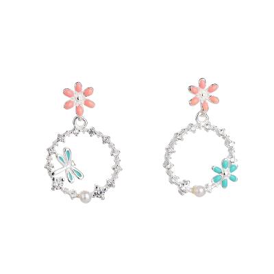 China Wholesale BOHEMIA Flower Stud Earring Crystal Sweet Garden Dragonfly Earrings for sale