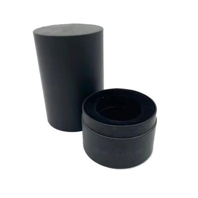 China Biodegradable Materials Lid Cover Compostable Gold Black Cardboard Round Box Perfume Candle Packaging Recycled Paper Tube for sale