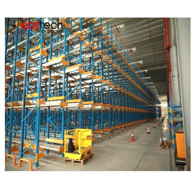 China Expert Warehouse Rack Ebiltech Wireless Shuttle Pallet Storage Racking System With Shuttle Trolley for sale