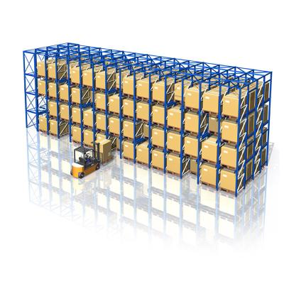 China Corrosion Protection Warehouse Drive In Steel Racking Pallet Stacking Rack System for sale