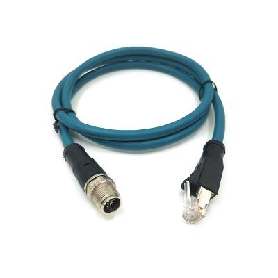 China Automotive M12 X-Coded 8 Pole To RJ45 Ethernet Cable For Industrial Camera Network Applications for sale