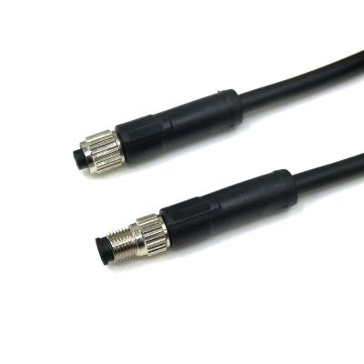 China IP67 Electric Bike Cable Circular 3Pin 4 Pin Coding A Male M5 Straight Waterproof Molded Electrical Connector for sale