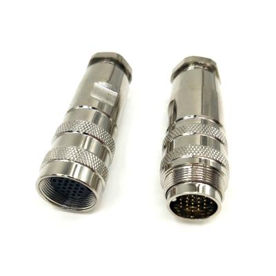 China M16 Metal Plug Field Assembly Straight Male Female Automotive Welding Connector for sale