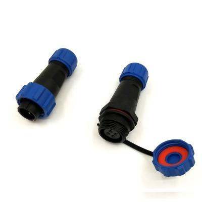 China Automotive Cable Male Plug Integrated Female Socket 2 3 4 5 6 7 9 Pin Plastic Waterproof Connector IP68 Marine SP13 Panel Series for sale