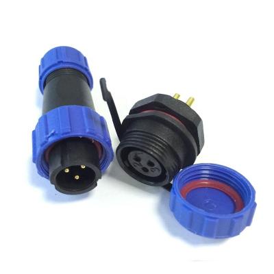 China SP13 Automotive IP68 Waterproof 3 Pin Power Plug Connector Circular Kit Male Plug Female Socket 3 Pin High LED Power Connectors for sale