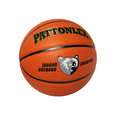 China Basketball Playing Official Wholesale PATTONLEX Weight Training Laminated Non-Slip PU Basket Men's Size 7 Customized Fade Seamless PU Basketball for sale