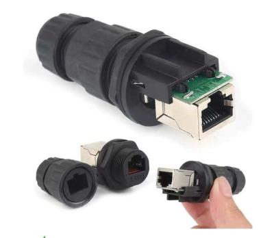 China Waterproof High-efficient RJ45 180 Degree Female To Female Connector for sale