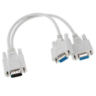 China COMPUTER VGA Two Male To Female Dual VGA Splitter Y Adapter Monitor HD15pin VGA Cable Two Separate Display Signal Female Computer Cable for sale