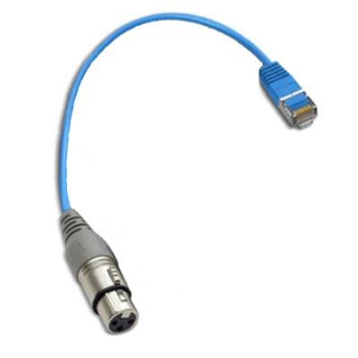 China Snake Stage Cable 8 Inch 3 Pin Single Female XLR Connector to RJ45 Ethernet Cable for Studiohub for sale