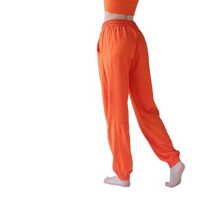 China Loose High Waist Drawstring Casual Pants QUICK DRY Border Fitness Pants Ankle-tied Workout Length Quick-Drying Running Pants Women for sale