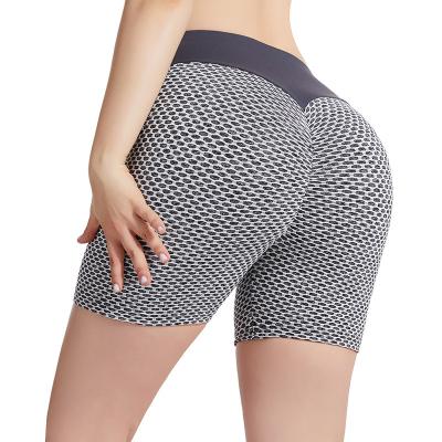 China Seamless high waisted butt lift up crack! crack! Mesh Design Workout Honeycomb Tights Gym Short Pants Yoga Shorts Leggings for sale