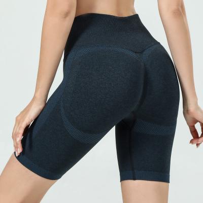 China Tiktok Sale Gym Butt Lift Yoga Shorts Pants Cutout Pattern Elastic Compression Warm Breathable Seamless Waist High Gaiters For Women for sale